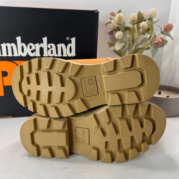 Timberland PRO Sawhorse 6" Composite Safety Toe Boots Brown Men 4.5W Tried On - Picture 8 of 11